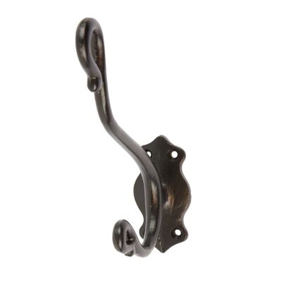 Curly Hat & Coat Hook - W40mm x H140mm - Black