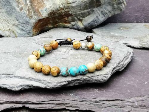 Picture Stone Jasper Beaded Bracelet