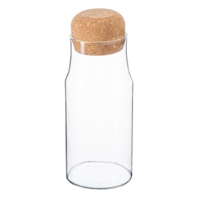 Bottiglia di stoccaggio in vetro con coperchio in sughero - 375 ml