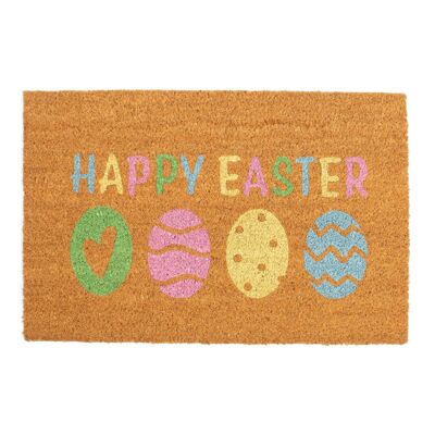Paillasson Happy Easter en fibre de coco - 60 cm x 40 cm - par Nicola Spring