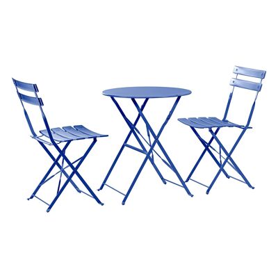 Set da bistrot Sussex a 2 posti Harbour Housewares - Rotondo - Blu marino