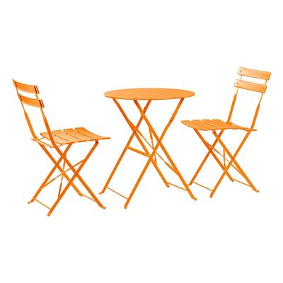 Harbour Housewares 2-Sitzer Sussex Bistro-Set – rund – Orange