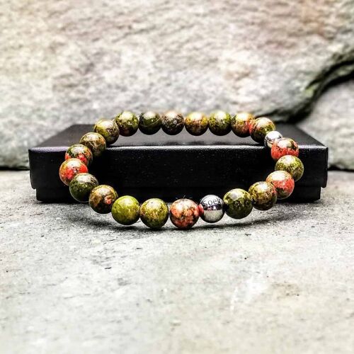 Unakite 8mm Beaded Bracelet