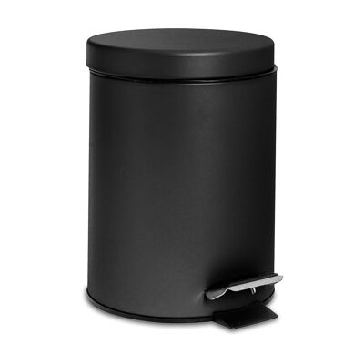 Harbour Housewares Cubo de basura con pedal para baño, 3 litros, con cubo interior, negro mate