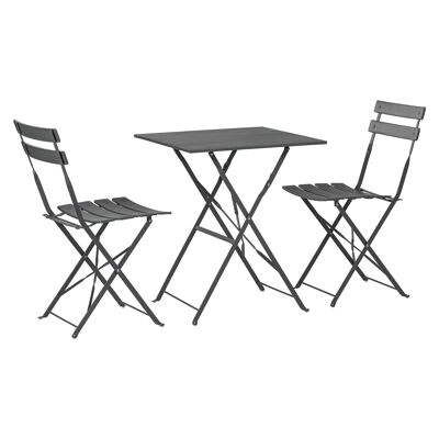 Harbor Housewares 3-teiliges Sussex Bistro-Set – quadratisch – grau