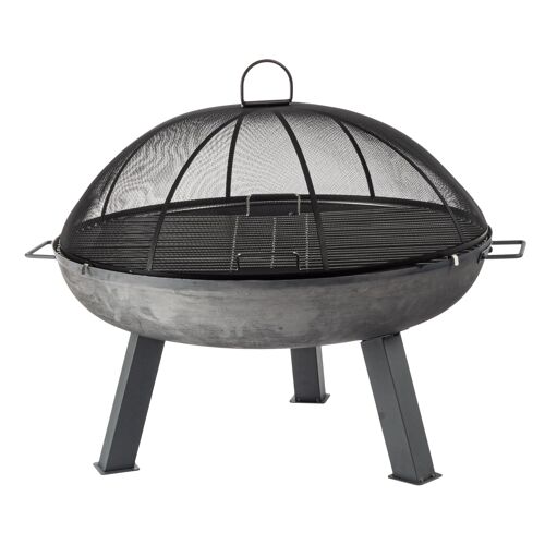 Harbour Housewares 3pc Round Firepit, Grill and Dome Set