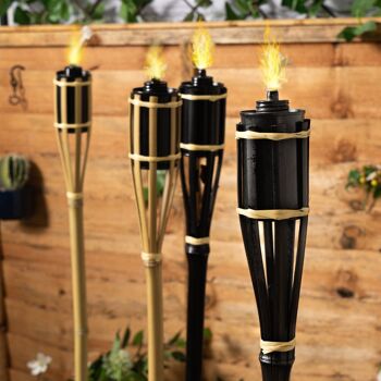 Torche Tiki de Jardin en Bambou de Harbor Housewares - Noir 3