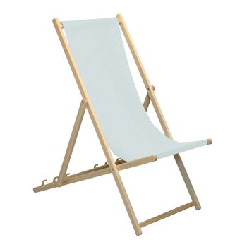 Chaise longue de plage Harbour Housewares - Gris avec cadre en bois de hêtre 3