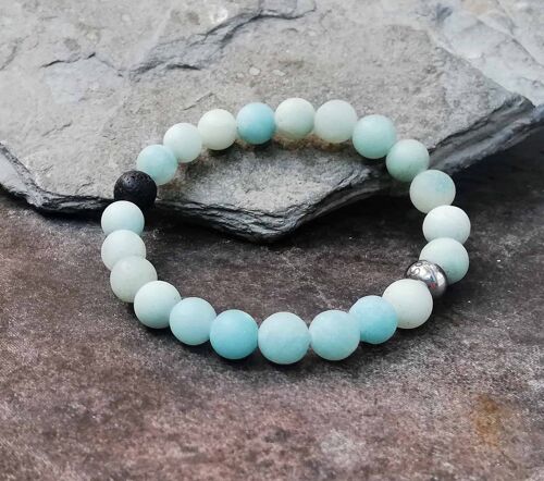 8mm Frosted Amazonite Diffuser Bracelet