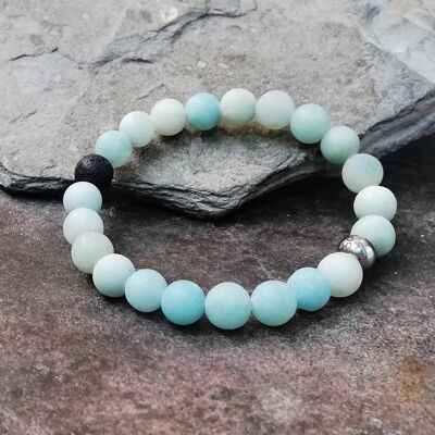 Bracelet Diffuseur Amazonite Givré 8mm