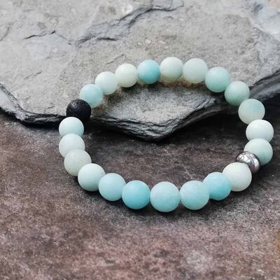 8mm Frosted Amazonite Diffuser Bracelet
