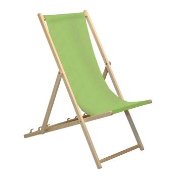Chaise longue de plage Harbour Housewares - Vert lime avec cadre en bois de hêtre 4