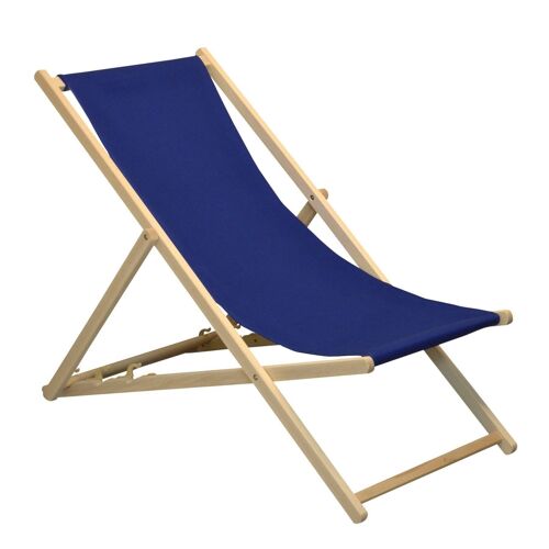 Harbour Housewares Beach Deck Chair - Navy Blue