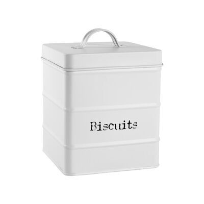 Boîte de rangement pour biscuits vintage Harbour Housewares - Blanc mat