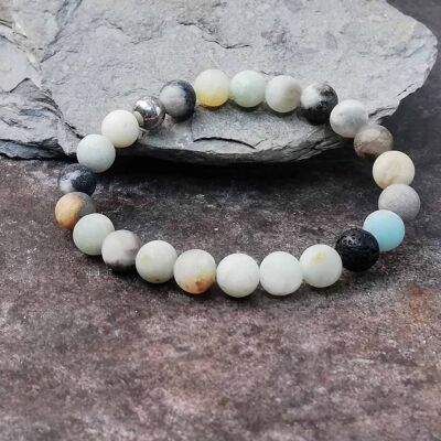 Bracelet Diffuseur d'Huiles Essentielles Amazonite