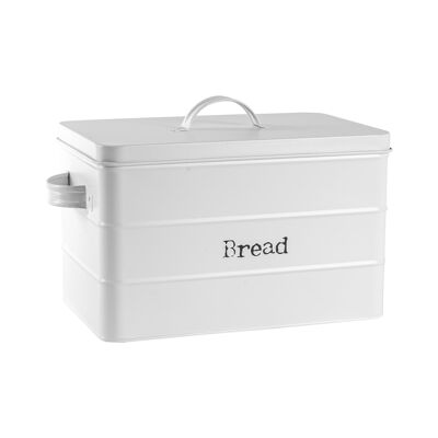 Harbour Housewares Vintage Bread Bin Storage Canister - Matte White