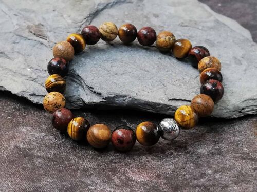 Obsidian, Tigers Eye and Jasper Bracelet