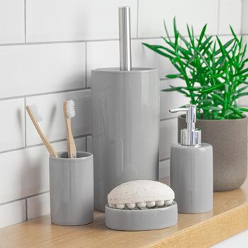 Porte-savon en céramique pour salle de bain Harbor Housewares - Gris 4