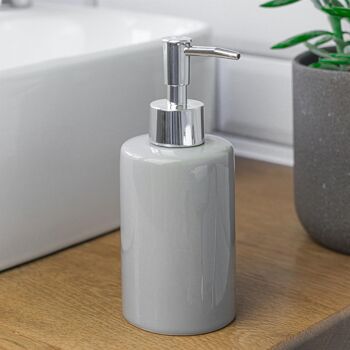 Distributeur de savon à pompe en céramique pour salle de bain Harbor Housewares - Gris 2