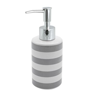 Distributeur de savon à pompe en céramique Harbor Housewares - Rayure grise