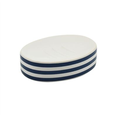 Harbour Housewares - Jabonera de cerámica, color azul y blanco