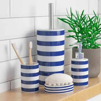 Porte-savon en céramique Harbor Housewares - Bleu et blanc 4