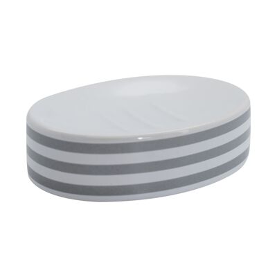 Harbor Housewares Keramik-Seifenschale – Grauer Streifen