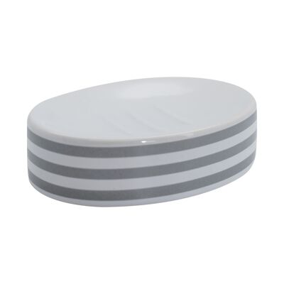 Harbour Housewares Ceramic Soap Saver Dish - Grey Stripe