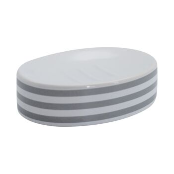 Porte-savon en céramique Harbor Housewares - Rayure grise 1