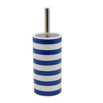 Harbour Housewares Ensemble brosse de toilette et support en céramique pour salle de bain Bleu et blanc