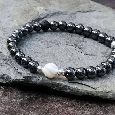 Mother of Pearl and Hematite Bracelet