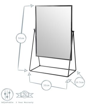 Miroir de Coiffeuse Harbour Housewares - 32 cm - Noir 4