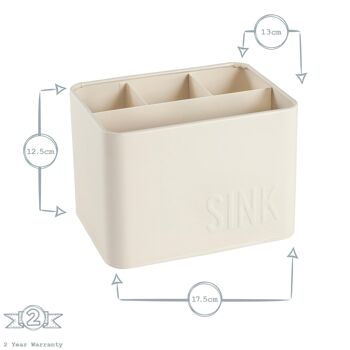 Harbor Housewares Unité de rangement Easy Sink Tidy - Crème 3