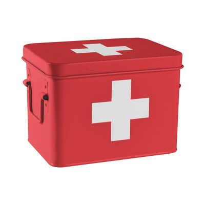 Harbor Housewares Boîte de rangement vintage pour premiers secours - Rouge