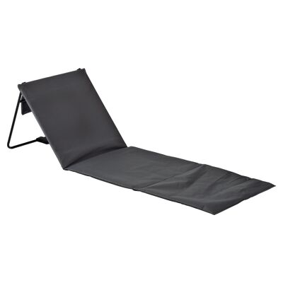 Harbour Housewares Folding Beach Lounger - Grey