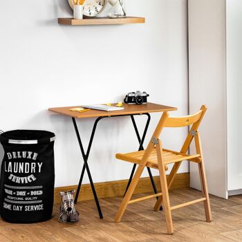 Bureau d'ordinateur pliant Harbor Housewares - Bois naturel et noir 2