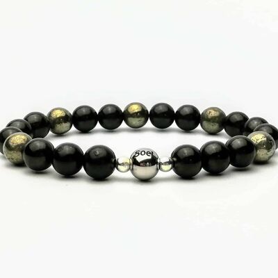 Shungite and Pyrite Beaded Bracelet