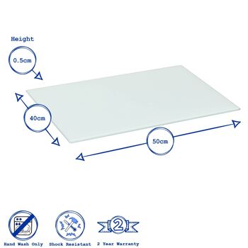 Harbor Housewares Économiseur De Plan De Travail En Verre / Set De Table - 50 x 40 cm - Blanc 5