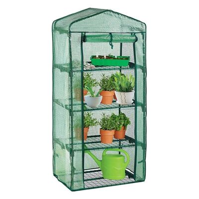 Harbour Housewares Quadruple Shelf Greenhouse with Reinforced Weaved Cover