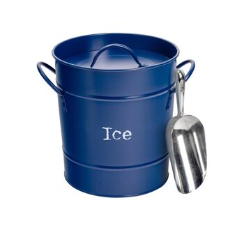 Seau à glace Harbour Housewares avec couvercle et pelle - Bleu 1
