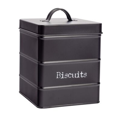 Harbour Housewares, scatola per biscotti da cucina in metallo vintage, colore nero