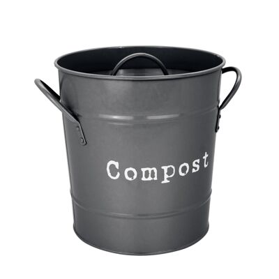 Harbor Housewares Vintage Metall-Kompostbehälter für die Küche mit Deckel – Schwarz