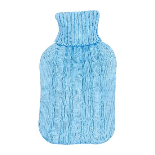 Harbour Housewares Knitted Hot Water Bottle - Baby Blue