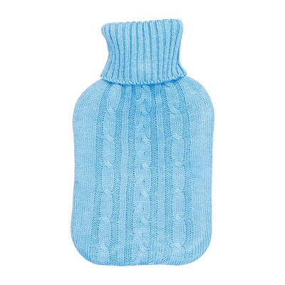 Harbour Housewares Botella de agua caliente de punto - Azul bebé