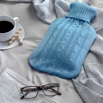 Bouillotte tricotée Harbour Housewares - Bleu bébé 2