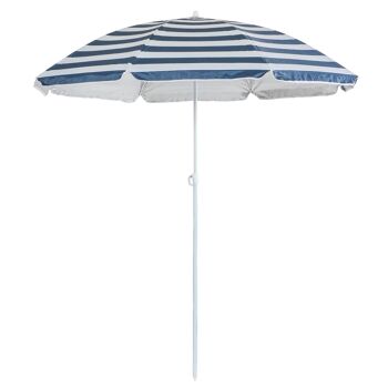 Parasol de plage en métal Harbour Housewares - 1.74x1.93m - Rayure bleue 1