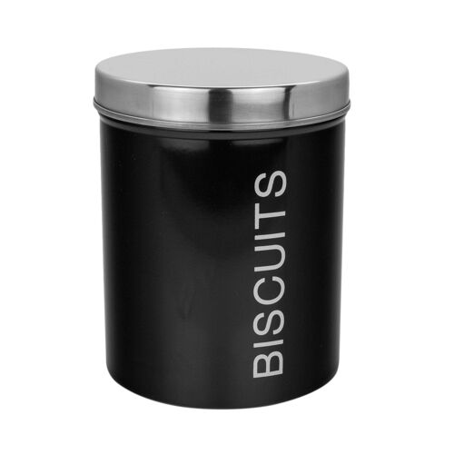Harbour Housewares Metal Biscuit Tin - Black