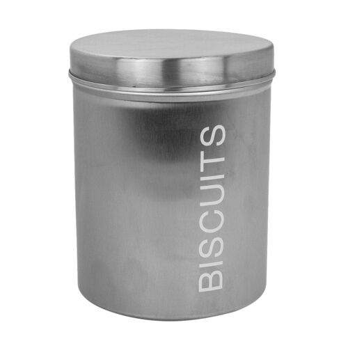 Harbour Housewares Metal Biscuit Tin - Silver