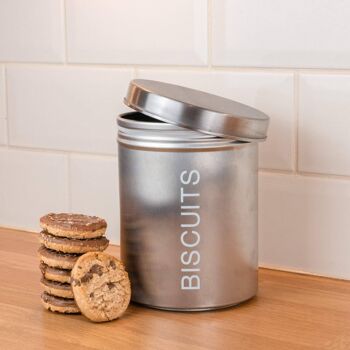 Boîte à biscuits en métal Harbour Housewares - Argent 2