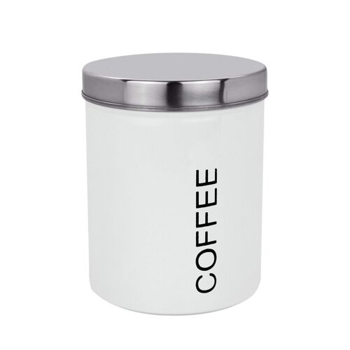Harbour Housewares Metal Coffee Canister - White
